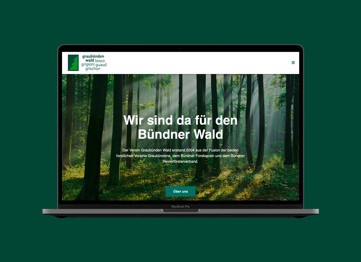 Graubünden Wald. Logo. Website. 