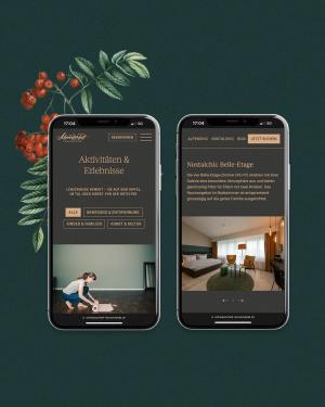 Mobile Mockups der Webseite